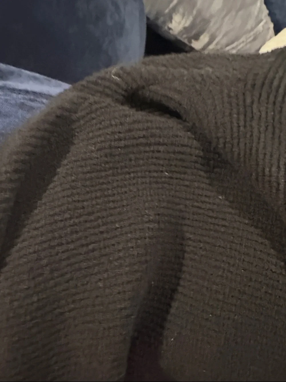 Free People Black Ribbed Crewneck Sweater